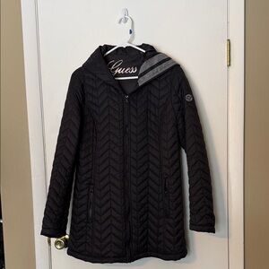 Guess Black Hooded Puffer Jacket